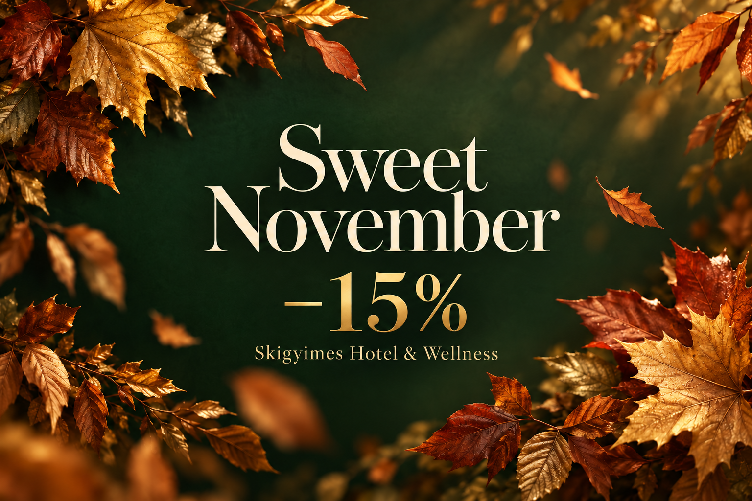 Enjoy 15% off room rates for weekday stays this November, from Sunday to Friday.